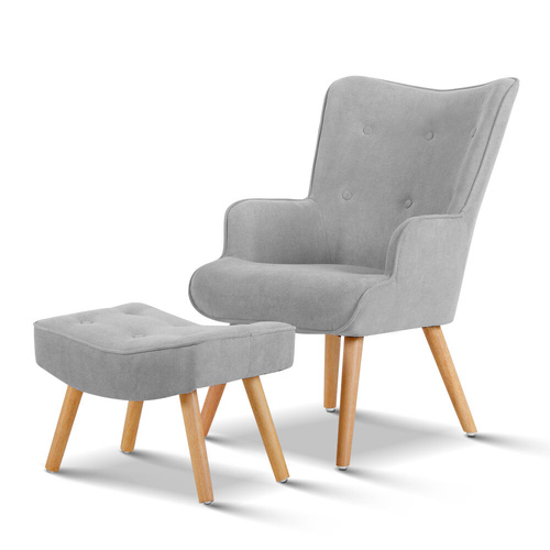 Armchair Lounge Chair Fabric Sofa Accent Chairs and Ottoman