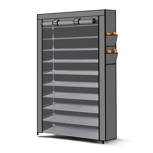 10 Tier Shoe Rack Portable Storage Cabinet Organiser Wardrobe Cover