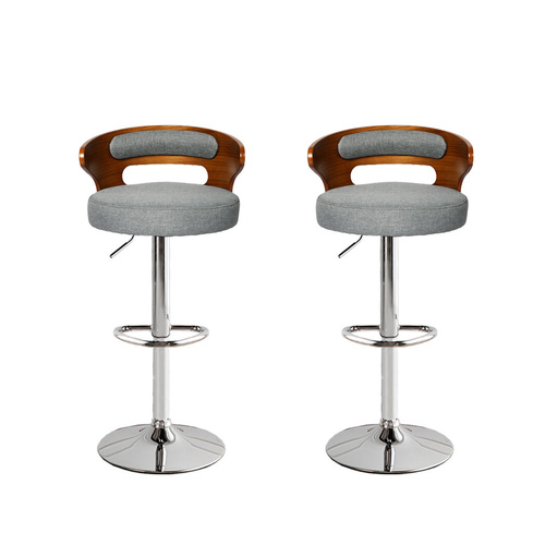 1x Bar Stools Kitchen Gas Lift Wooden Beech Stool Chair Swivel Barstools