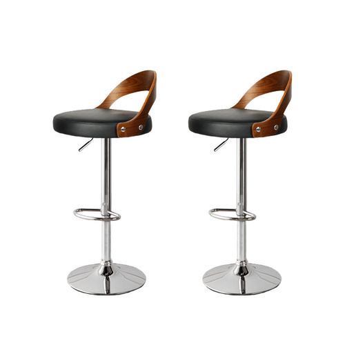 1x Bar Stools Kitchen Gas Lift Wooden Beech Stool Chair Swivel Barstools
