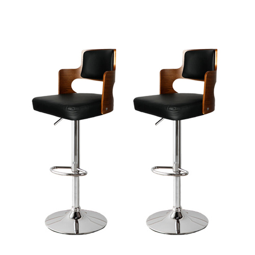 1x Bar Stools Kitchen Gas Lift Wooden Beech Stool Chair Swivel Barstools