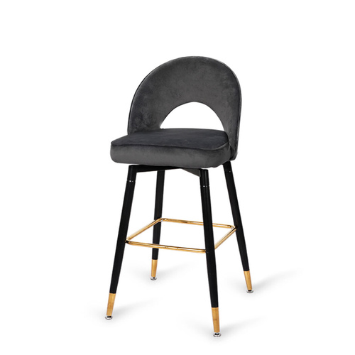 2x Bar Stools Kitchen Stool Chairs Velvet Swivel Barstools Luxury