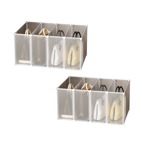 1 Tier Multifunctional PP Plastic Bag Box Portable Cubby DIY Storage Shelves Stackable Handbag Purse Organiser