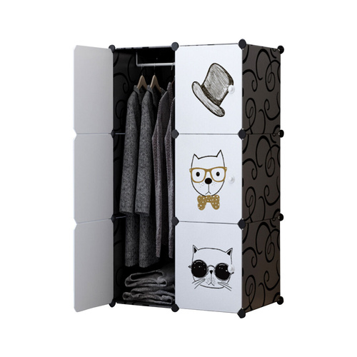 6 Cubes Portable Wardrobe Divide-Grid Modular Storage Organiser Foldable Closet
