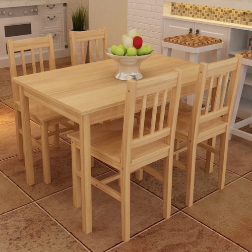 Wooden Dining Table with 4 Chairs