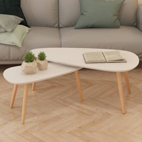 Coffee Table Set 2 Pieces Solid Pinewood