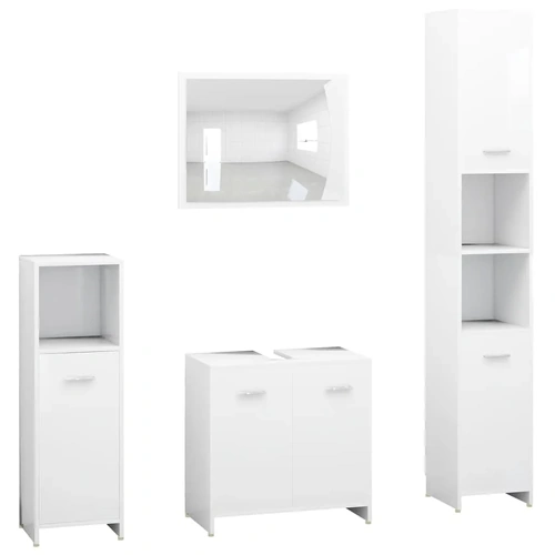 4 Piece Bathroom Furniture Set Engineered Wood