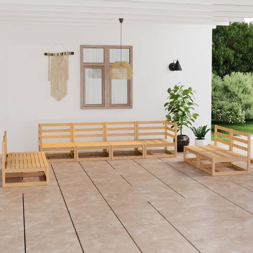 8 Piece Garden Lounge Set Solid Pinewood