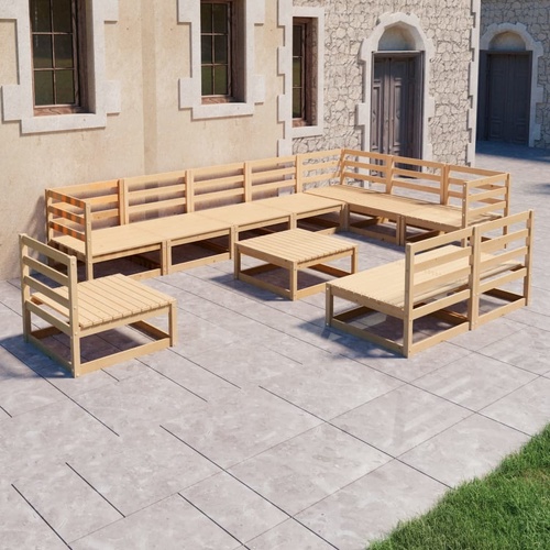 11 Piece Garden Lounge Set Solid Pinewood