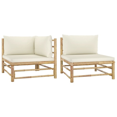 Garden Lounge Set with Cushions Bamboo