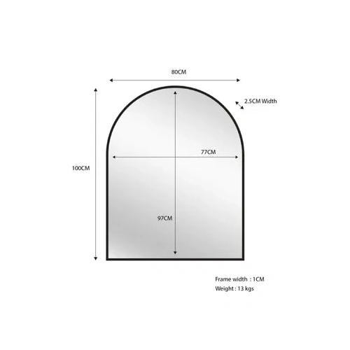 Black Metal Arch Mirror