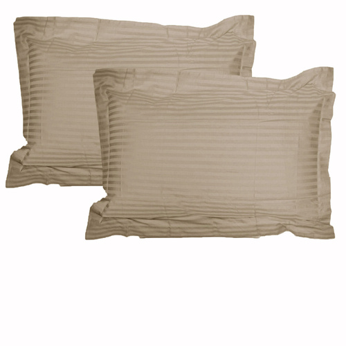 Accessorize 325TC Pair of Stripe Jumbo / Queen Pillowcases 