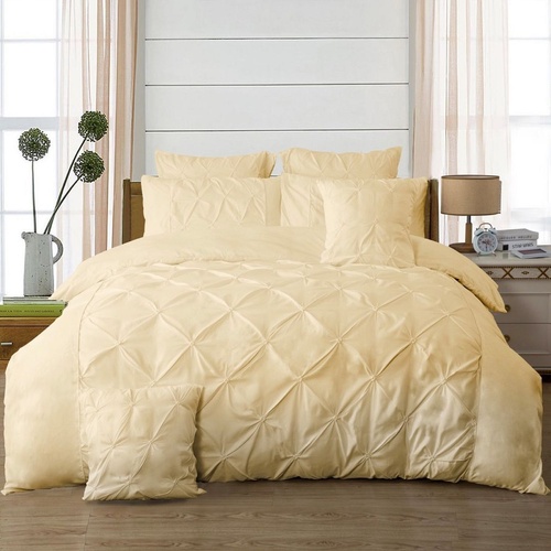 Diamond Pintuck Quilt/Doona/Duvet Cover Set