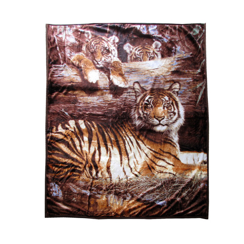 675gsm 2 Ply 3D Print Faux Mink Blanket Queen 200x240 cm