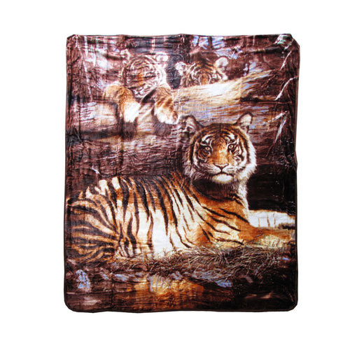 375gsm 1 Ply 3D Print Faux Mink Blanket Queen 200x240 cm