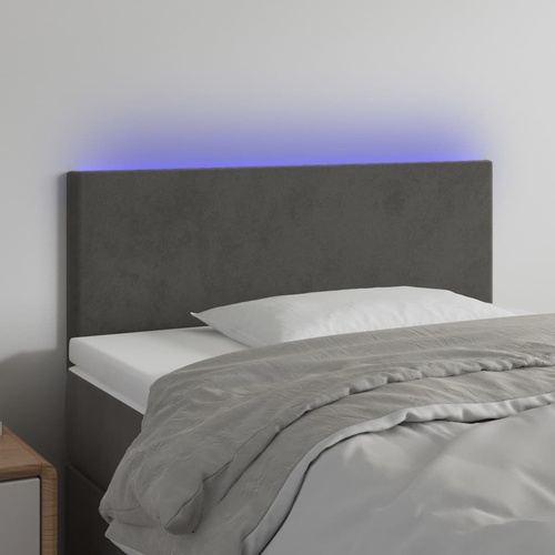 LED Headboard Dark Grey Velvet