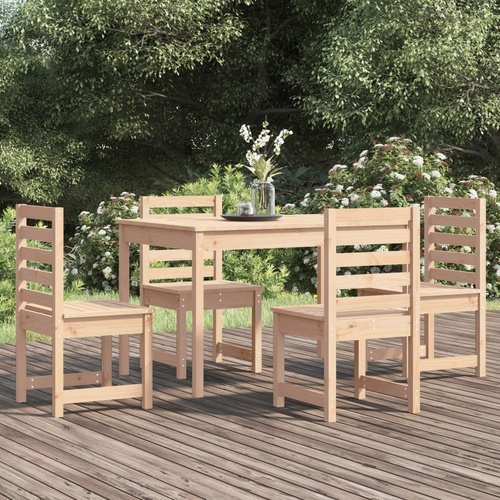 5 Piece Garden Dining Set Solid Pine Wood