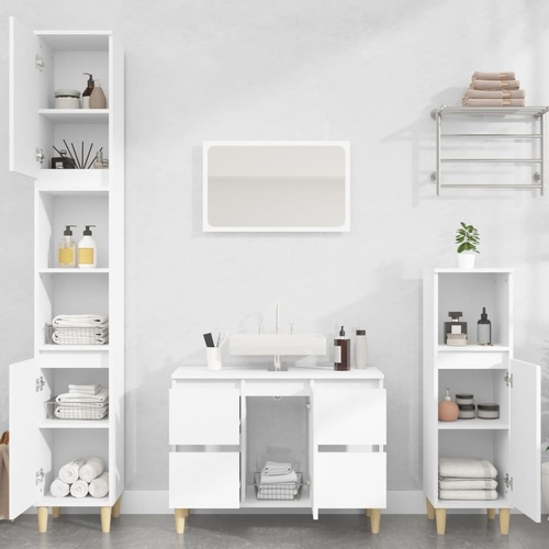4 Piece Bathroom Furniture Set Engineered Wood