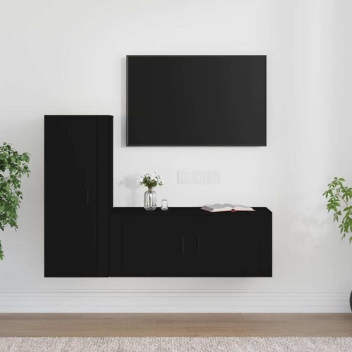2 Piece TV Cabinet Set Engineered Wood