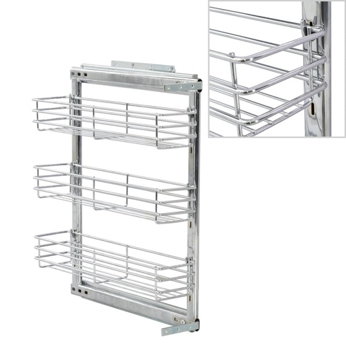 3-Tier Pull-out Kitchen Wire Basket Silver 
