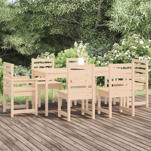 7 Piece Garden Dining Set Solid Pine Wood