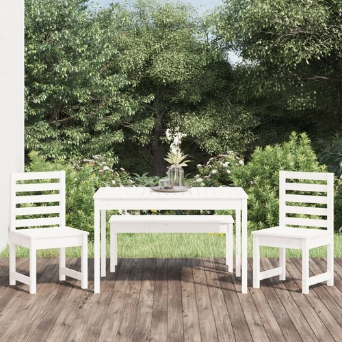 4 Piece Garden Dining Set Solid Pine Wood