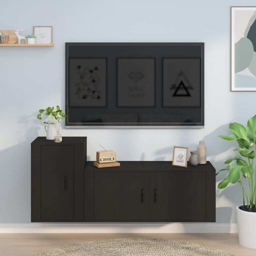 2 Piece TV Cabinet Set Engineered Wood