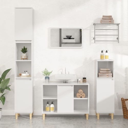 2 Piece Bathroom Furniture Set Engineered Wood