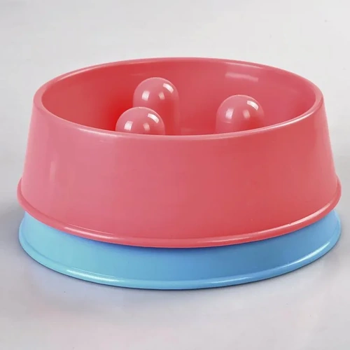 YES4PETS 1 x Medium Pet Anti Gulp Feeder Bowl Dog Cat Puppy slow food Interactive Dish Pink