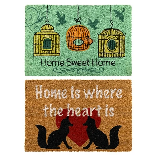 2 x Doormat for Front Door Entryway Cursive Natural Coconut Coir Floor mat Outdoor 40x60cm