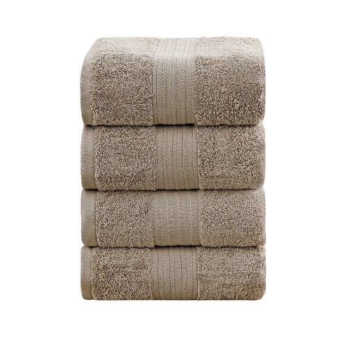 4 Piece Cotton Bath Towels Set - Sandstone