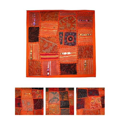 Hand Crafted Beaded Cushion Cover Forest