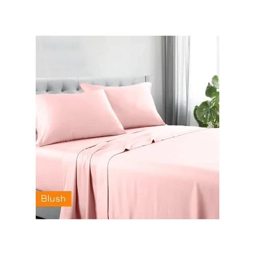 1200tc hotel quality cotton rich sheet set king single blush