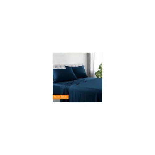 1200tc hotel quality cotton rich sheet set king single sailor blue
