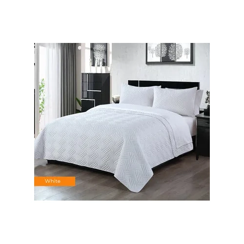 3 piece embossed comforter set king white