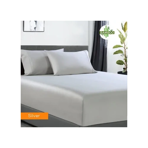 400 thread count bamboo cotton 1 fitted sheet with 2 pillowcases mega queen silver