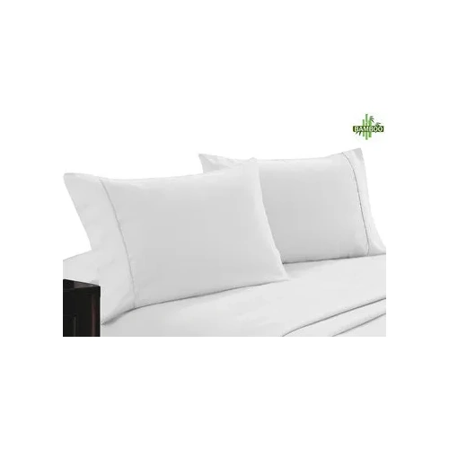 400 thread count bamboo cotton twin pack pillowcase white