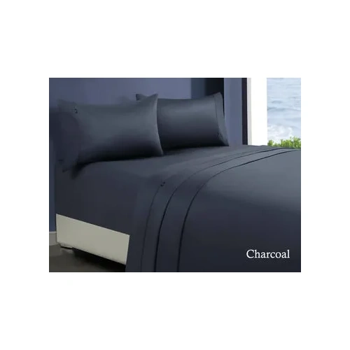 1000tc egyptian cotton sheet set 1 single charcoal