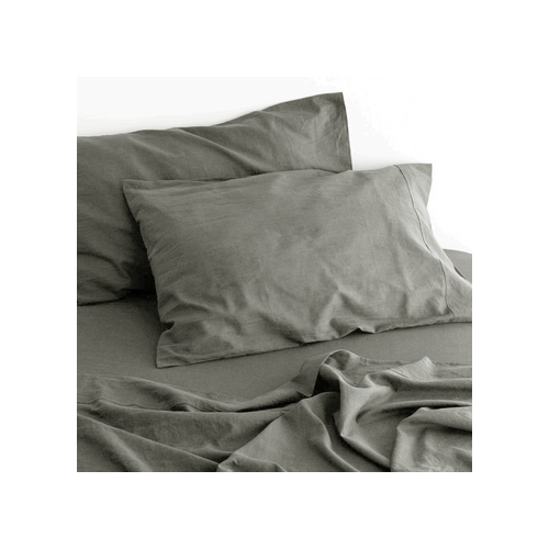 luxurious linen cotton sheet set 1 mega king grey