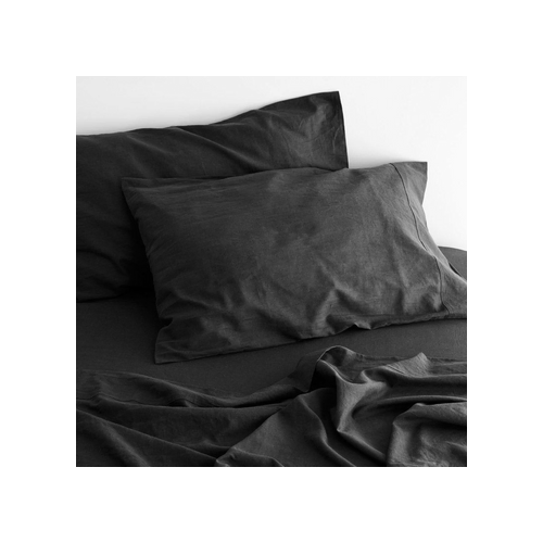 luxurious linen cotton sheet set 1 queen charcoal