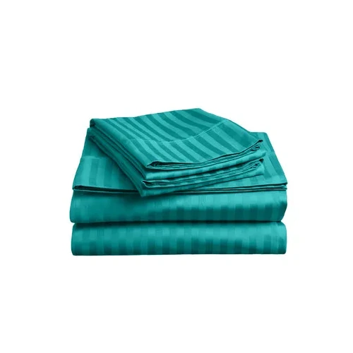 soft stripe microfibre sheet set double teal