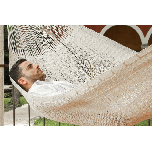 Outdoor undercover cotton Mayan Legacy hammock King size Marble