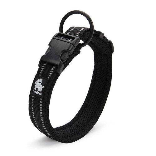  Heavy Duty Reflective Dog Collar - Black, M
