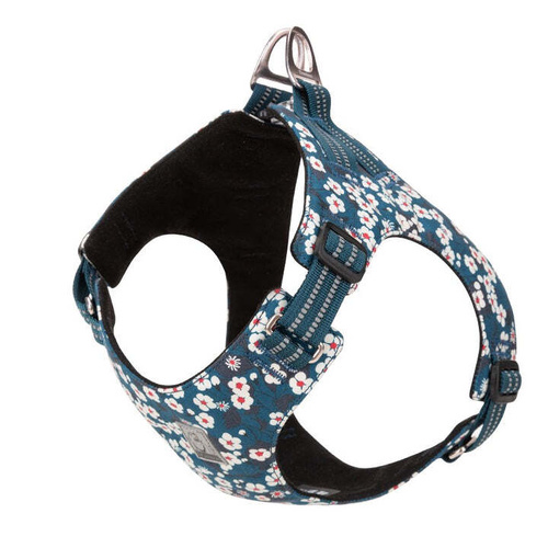  Floral Doggy Harness - Blue, M