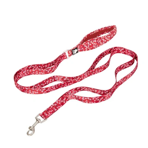  Floral Multi Handle Dog Lead - Red, L